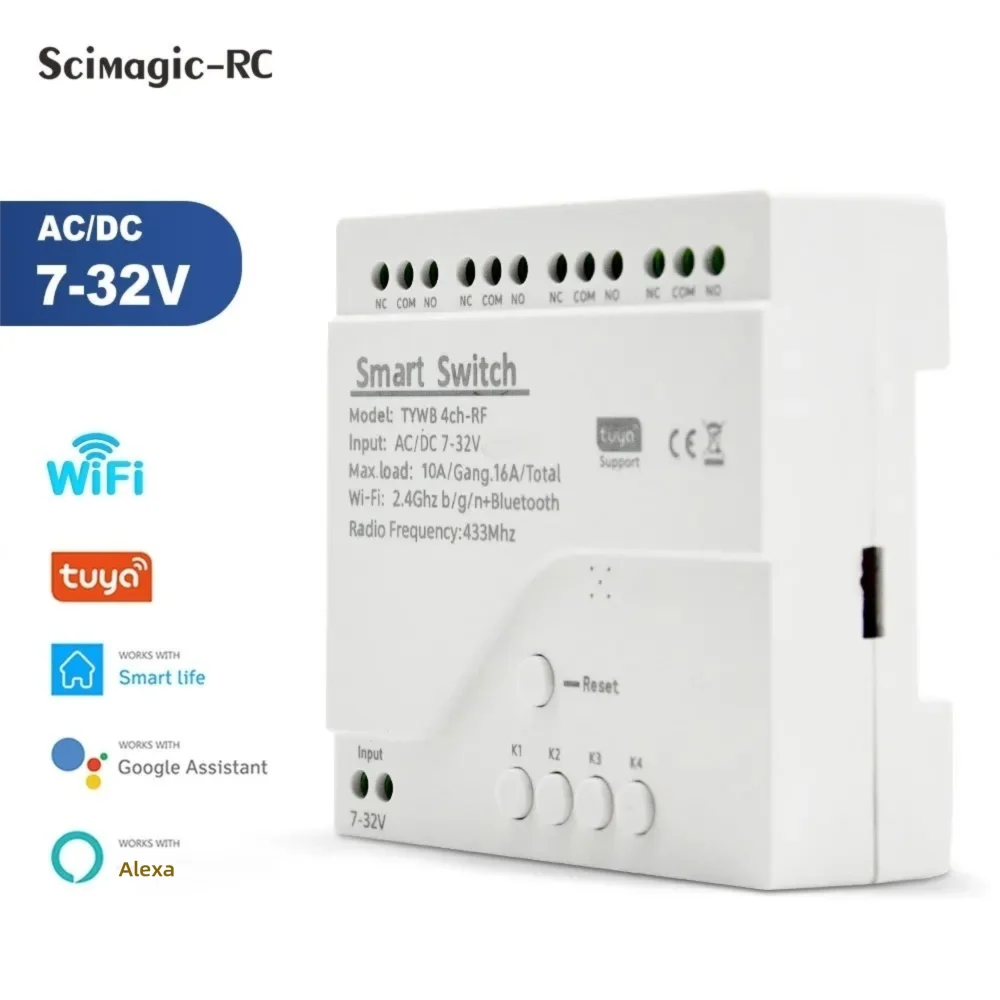 Tuya Akıllı WiFi 7-32V 85-250V - Tuya 4 Channel incelemesi ve fiyatı